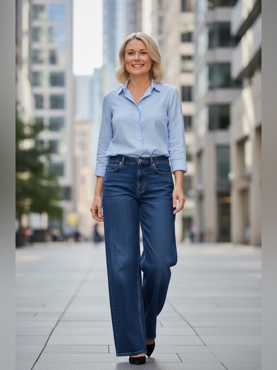 Old Navy Denim - Old Navy Dark Blue Wide-Leg High-Rise Jeans